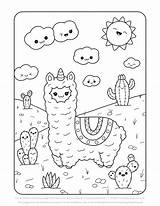 Cute Printable Llama Coloring Page sketch template