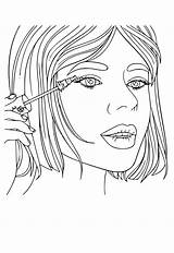 Free Printable Makeup Face Coloring Page Sheet And Picture For Adults  sketch template