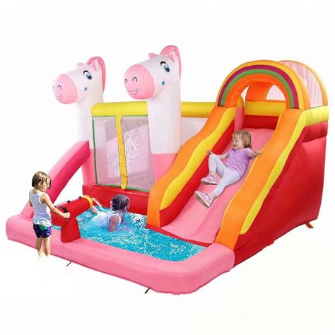 VIK Inflatable Water Park, Inflatable Bounce House with Pool and Slide ...