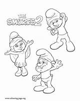 The Smurfs  Smurfette Clumsy And Papa coloring Page sketch template
