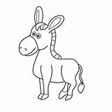 Simple Página para colorear Ilustración Vectorial De burro Dibujos  sketch template