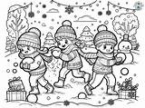 Snowball Fight Coloring Page  Treasure Hunt 4 Kids sketch template