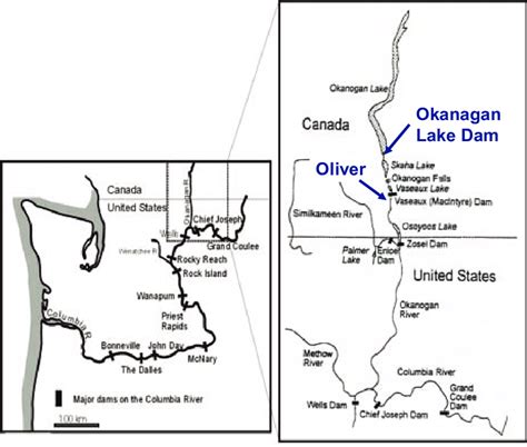 Columbia River, showing a portion of the basin's major dams,... | Download Scientific Diagram