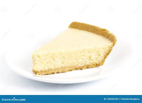 Slice of Plain No Bake Cheesecake in a Graham Cracker Crust Stock Image ...