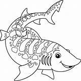 Leopard Shark Isolated Coloring Page For Kids 42977100 Vector Art At  sketch template
