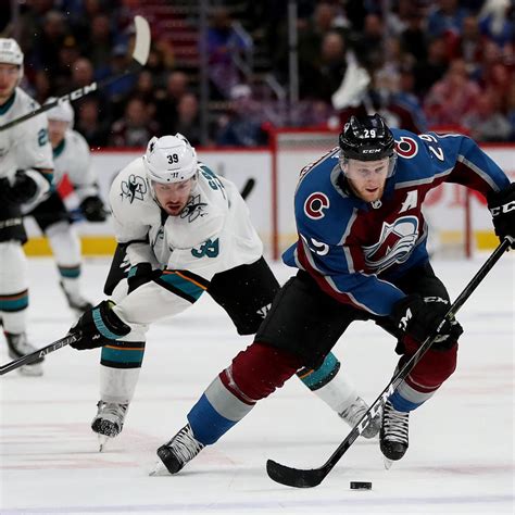 Nathan MacKinnon Scores, Avalanche Beat Sharks 3-0 in Game 4 to Tie ...