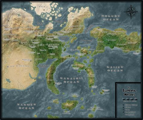 Elemental Nations Geographical Map by xShadowRebirthx on DeviantArt