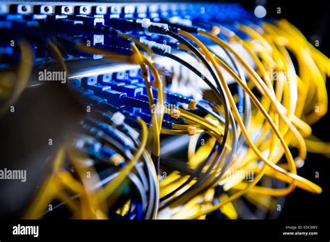 Fiber-optic equipment in a data center Stock Photo - Alamy