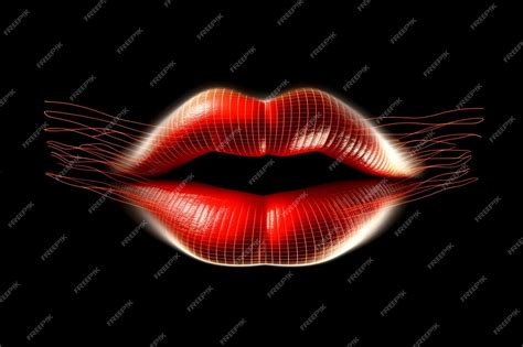 Premium AI Image | A red lips with a black background