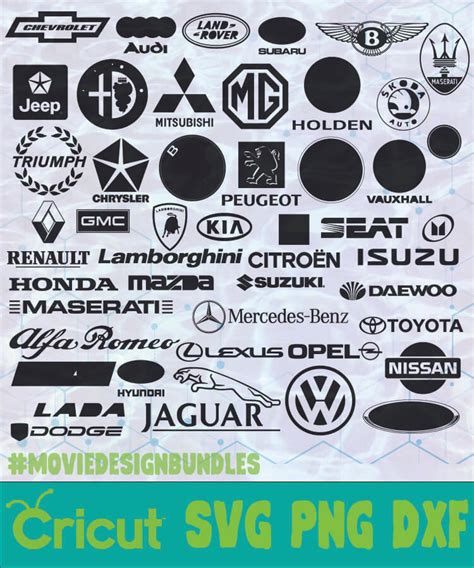 CAR LOGO SYMBOLS SIGNS SILHOUETTE LOGO SVG PNG DXF - Movie Design Bundles