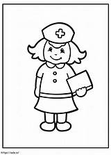 Smiling Child Nurse Coloring Page sketch template