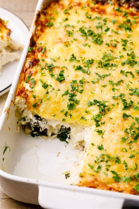 Cream Cheese Spinach Artichoke Chicken Casserole - Nurtured Homes