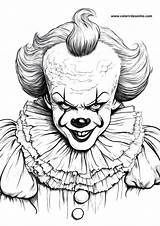 Realistic Clown Coloring Pages 132 – sketch template