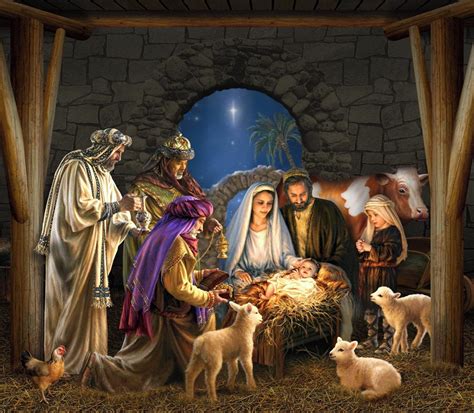 Jesus Nativity Scene Painting | Images and Photos finder