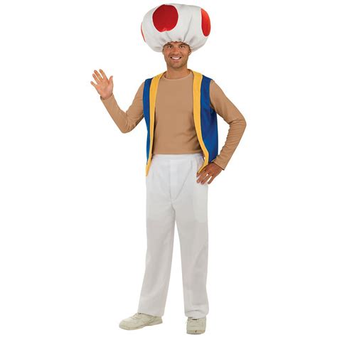 Rubies Costumes 195221 Super Mario Bros. - Toad Adult Costume - Red ...