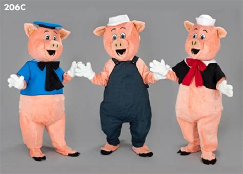 Three Little Pigs Mascot Costumes | Pig costumes, Mascot costumes, Little pigs