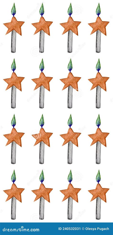 Grey Candles with Colorful Burning Flame and Stars. Stock Image - Image ...