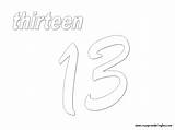 Number 13 Coloring Page At GetColoringscom  Free Printable Colorings sketch template