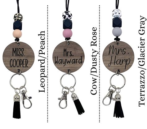 Personalized Beaded Lanyard for Keys Silicone Beaded Lanyard - Etsy