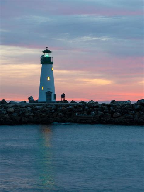 Sunset at Walton Lighthouse, Santa Cruz, California. | Lighthouse ...