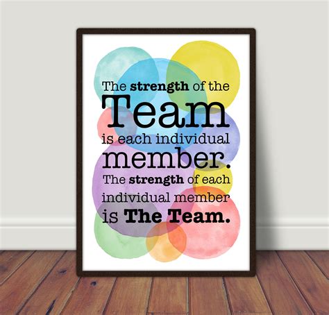 Teamwork Print, Inspiring Quotes, Staff Room Print, Office Print, Leadership Quote, Workplace ...