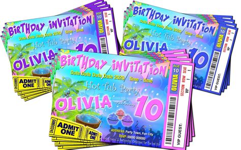 HOT TUB BIRTHDAY Party Invitations Personalised x4 Hot Tub | Etsy