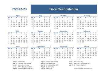 Fiscal Calendar 2022-2023 Templates - Free Printable Templates