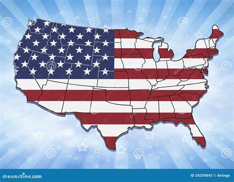 USA Map With State Borders. Royalty Free Stock Photo - Image: 24259845