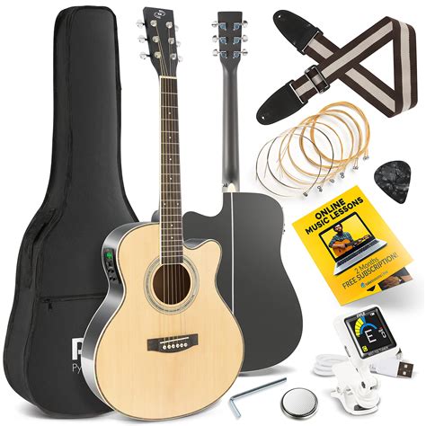 Acoustic Electric Cutaway Guitar 3/4 Scale 36” Steel String Spruce Wood ...