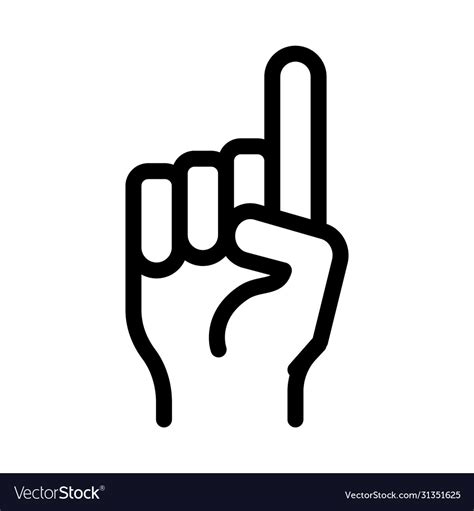 Finger pointing up icon outline Royalty Free Vector Image