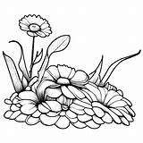 Flower Bed Coloring Page · Creative Fabrica sketch template