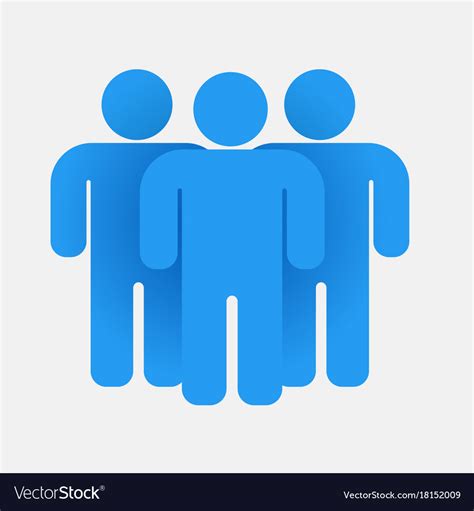 Blue people group teamwork concept business icon Vector Image