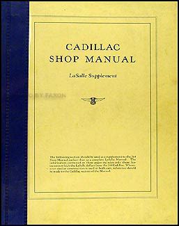 1927 La Salle Shop Manual Original Supplement LaSalle