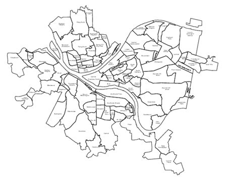 Pittsburgh neighborhoods Map - Pittsburgh PA • mappery