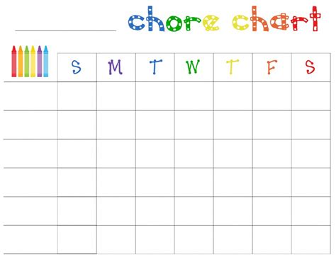 Blank Free Printable Chore Chart | Images and Photos finder