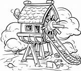 Cartoon Illustration Of A watermill For Children coloring Book Page  sketch template