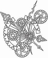 Steampunk Clock Tattoo Designs Sketch Coloring Page sketch template