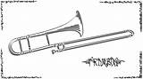 Trombone Coloring Page sketch template