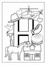 Free Letter H Pictures Worksheets Printable PDF sketch template