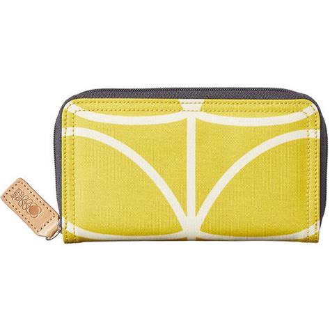 Orla Kiely Laminated Giant Linear Stem Big Zip Purse | Wallet, Yellow wallet, Zip wallet