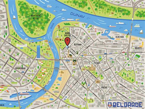 Belgrade city map for Hey Mama! by Ariel Martín Pérez on Dribbble