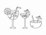 Printable Cocktail Coloring Page sketch template