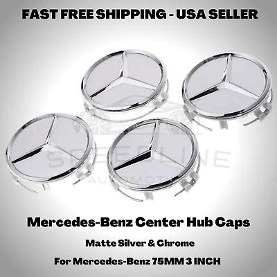 75mm Silver Chrome Wheel Center Hub Caps Emblem 4PC Set Mercedes Benz AMG Wreath | eBay