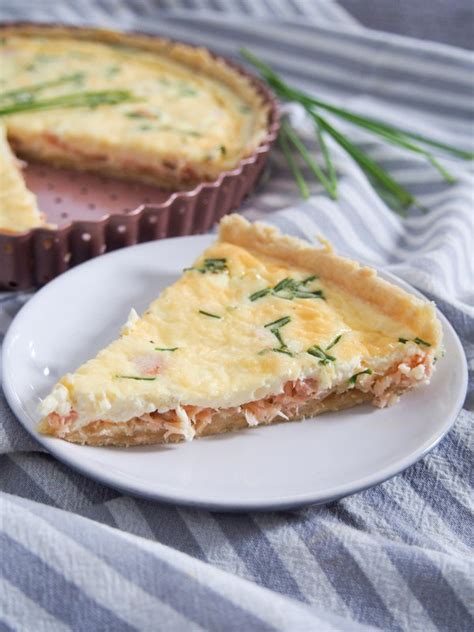 Smoked salmon quiche - Caroline's Cooking