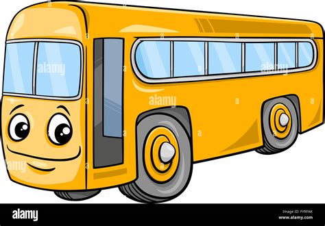 bus character cartoon illustration Stock Photo - Alamy