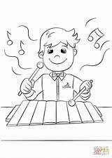 Boy Playing Xylophone coloring Page  Free Printable Coloring Pages sketch template