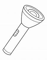 Flashlight Coloring Colouring Cliparts Torch Light Clipart Flashlights  sketch template