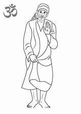 Coloring Sai Baba Sketch Page sketch template