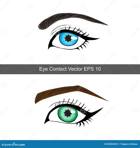 Eye contact vector stock vector. Illustration of eyebrow - 93954592