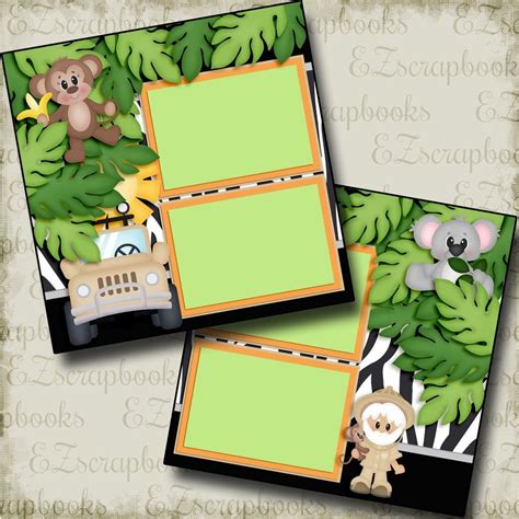 On a Safari - 3776 | Birthday scrapbook layouts, Safari scrapbook, Baby scrapbook pages